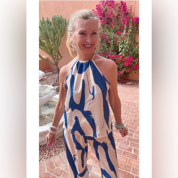 NIP BLUE TOP & PANT SET-M - Picture 7 of 17